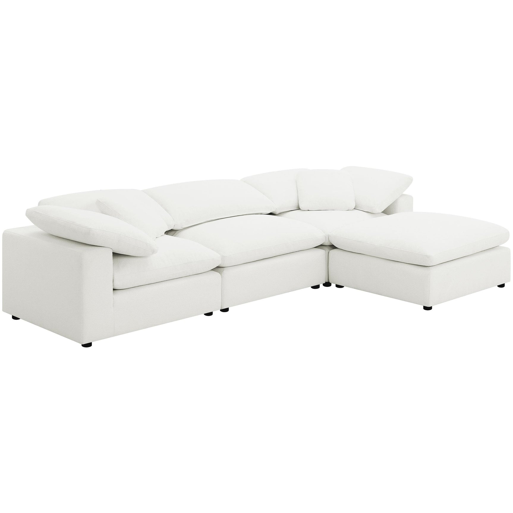 Raleigh Boucle Upholstered Armless Chair Ivory front view