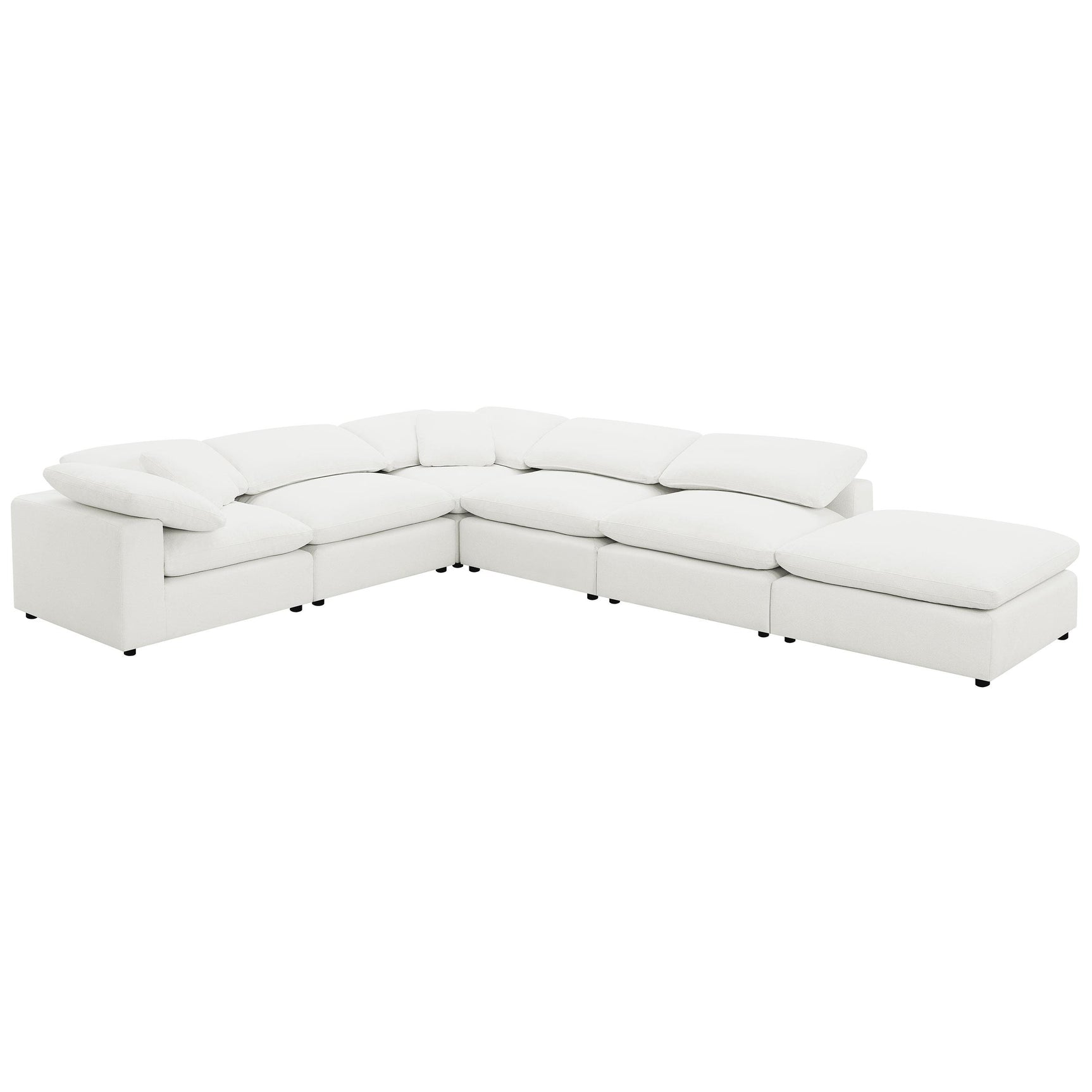 Raleigh Boucle Upholstered Armless Chair Ivory front view