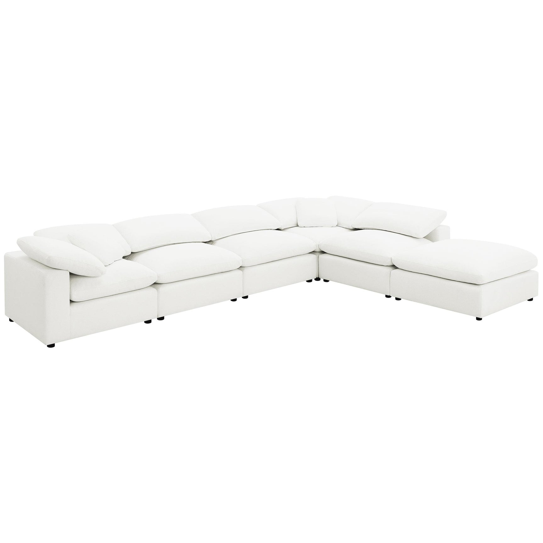Raleigh Boucle Upholstered Armless Chair Ivory front view