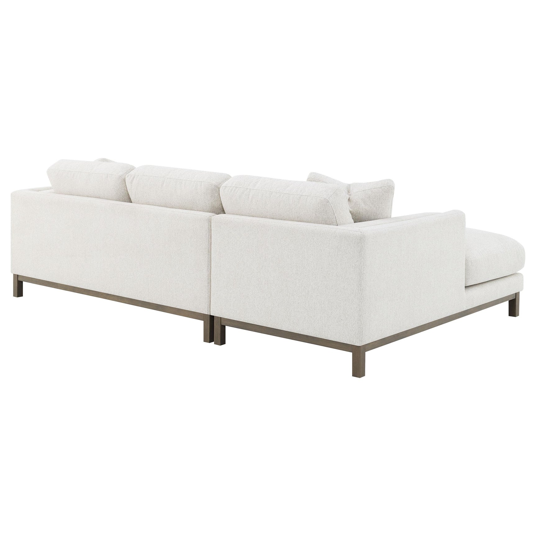 Side profile of Geneva Boucle Sectional Sofa sand