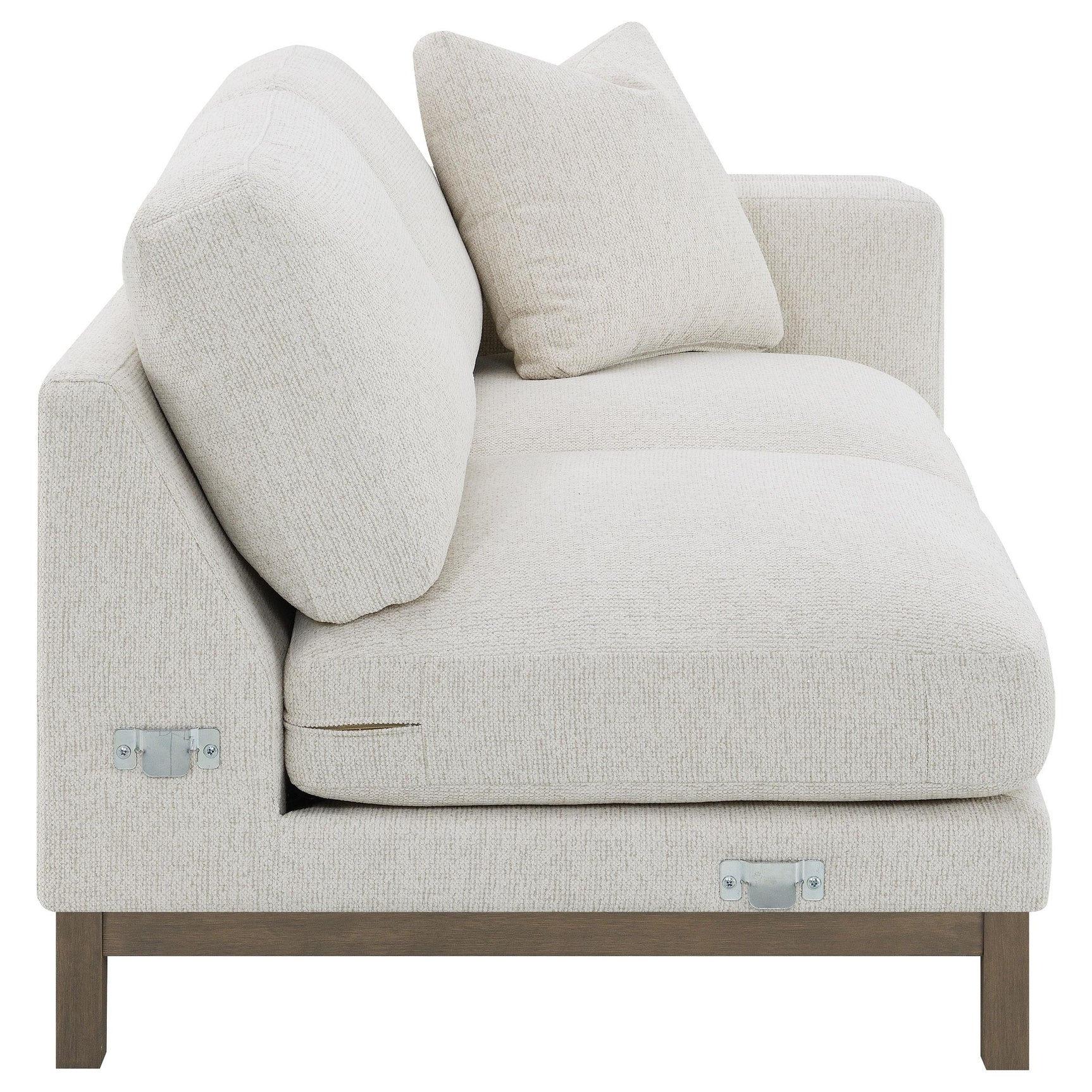 Room setting with sectional sofa and chaise in sand