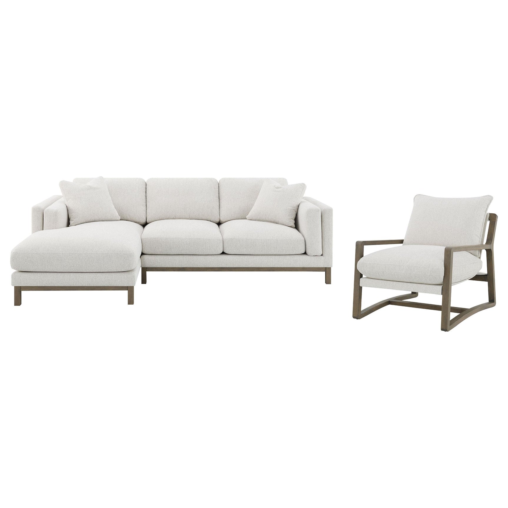 Front view showcasing sectional seating depth