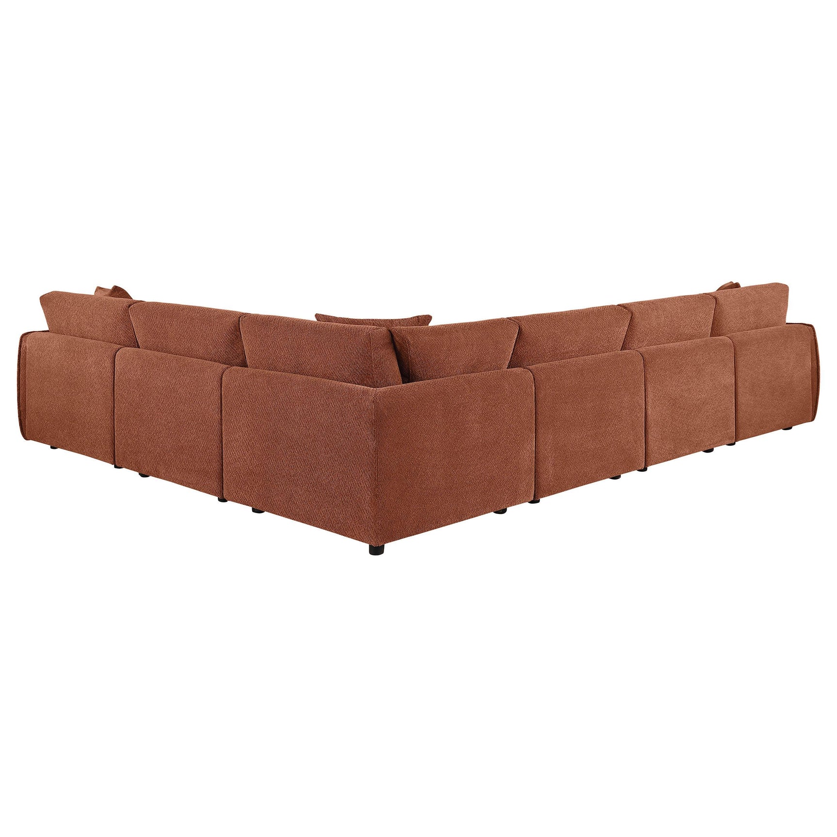 Room view of Elysia 6-piece coral chenille sectional sofa