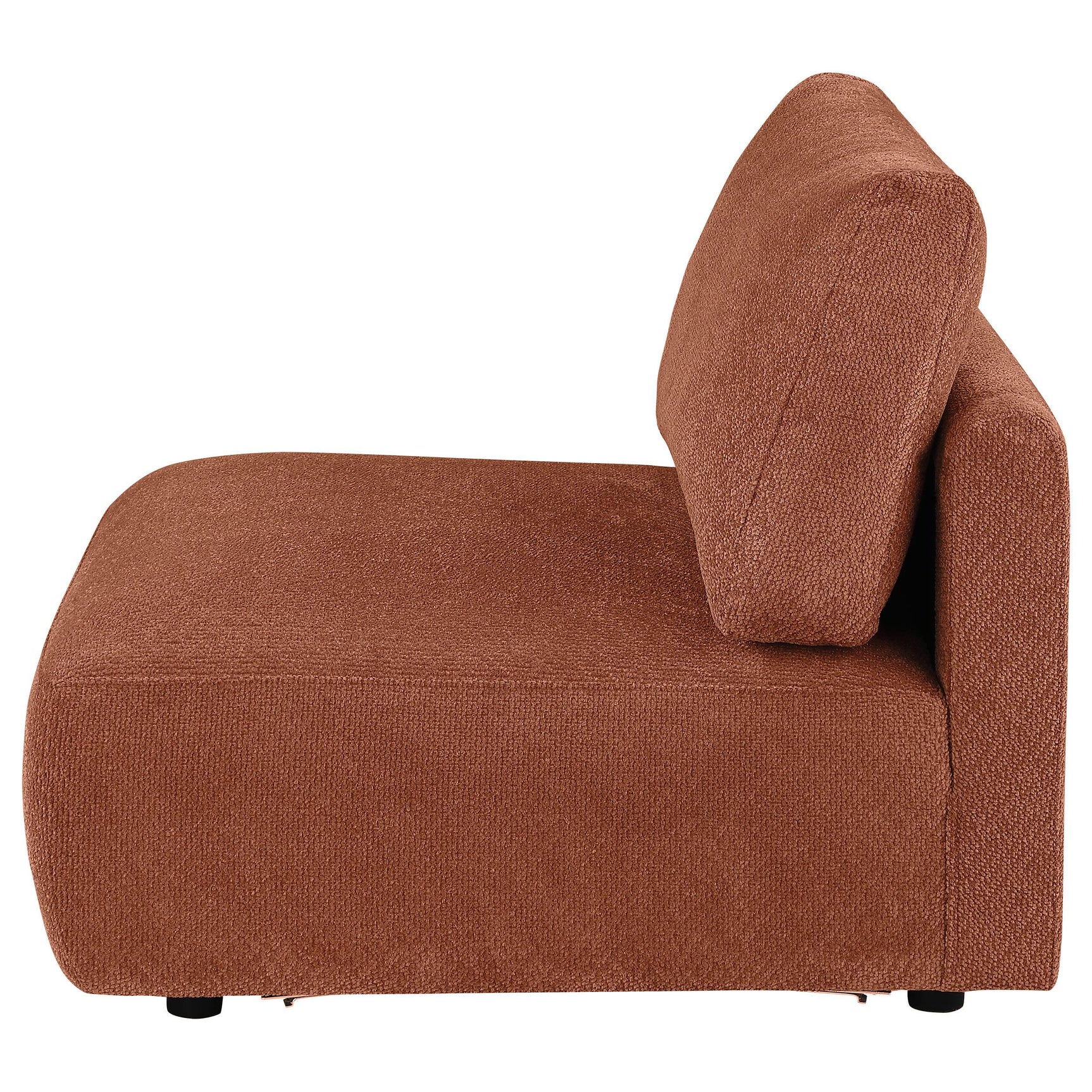 Back view of Elysia modular armless chair coral