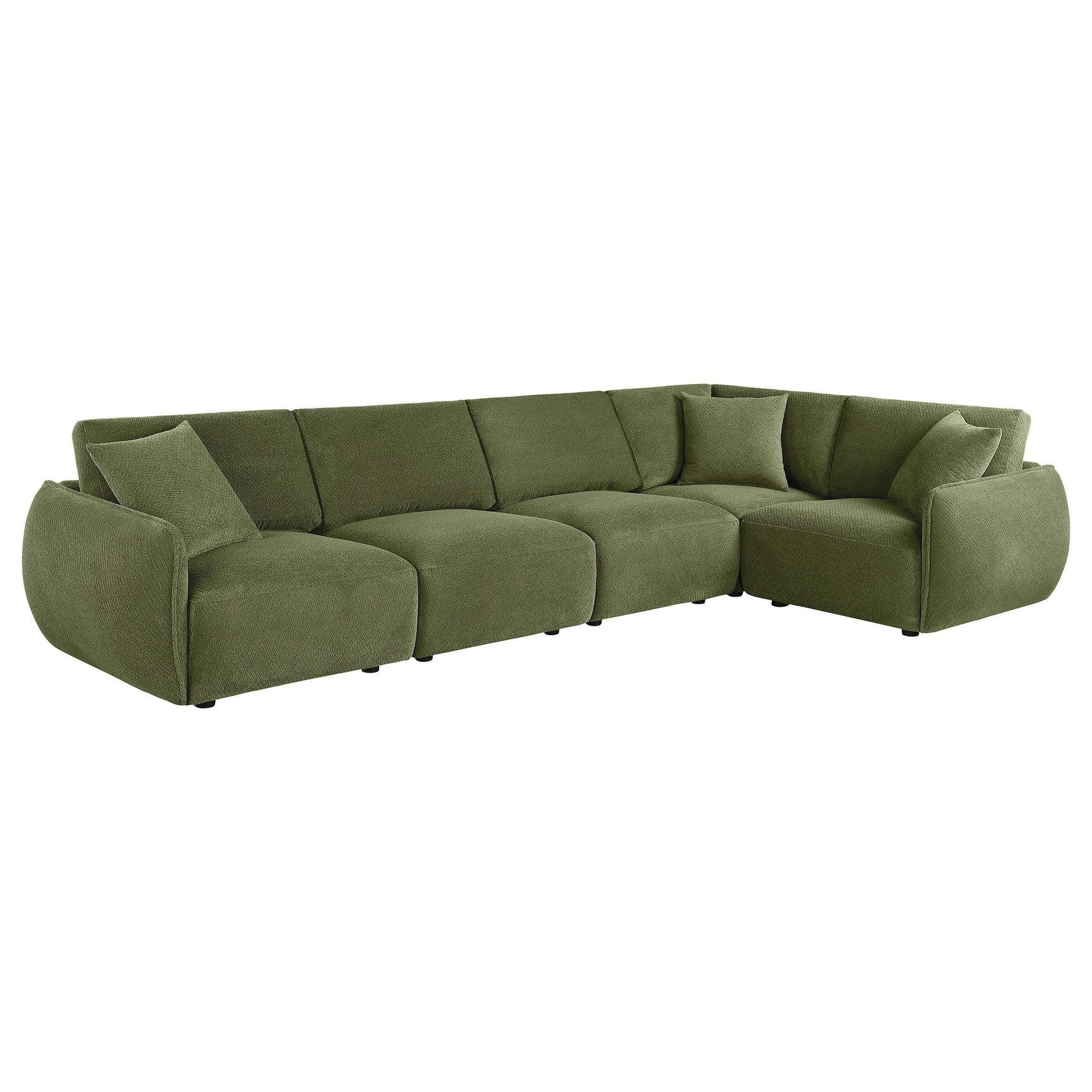 Front view of Elysia 5-piece sectional sofa