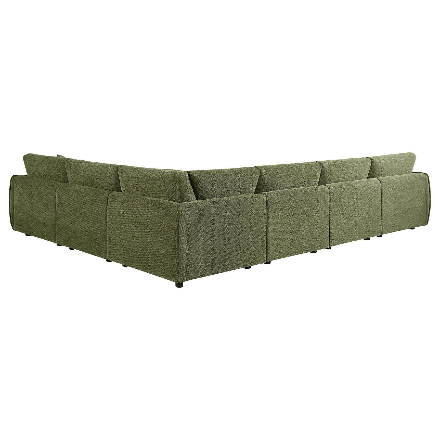 Detail of chenille upholstery on Elysia sectional sofa