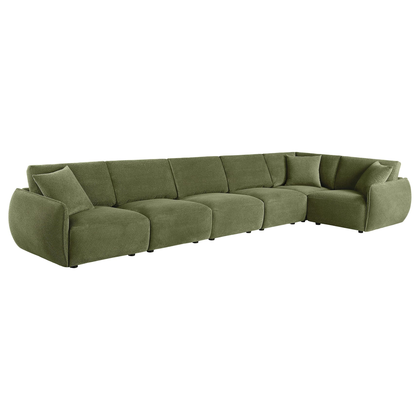 Main view of Elysia 6-piece green modular sectional sofa