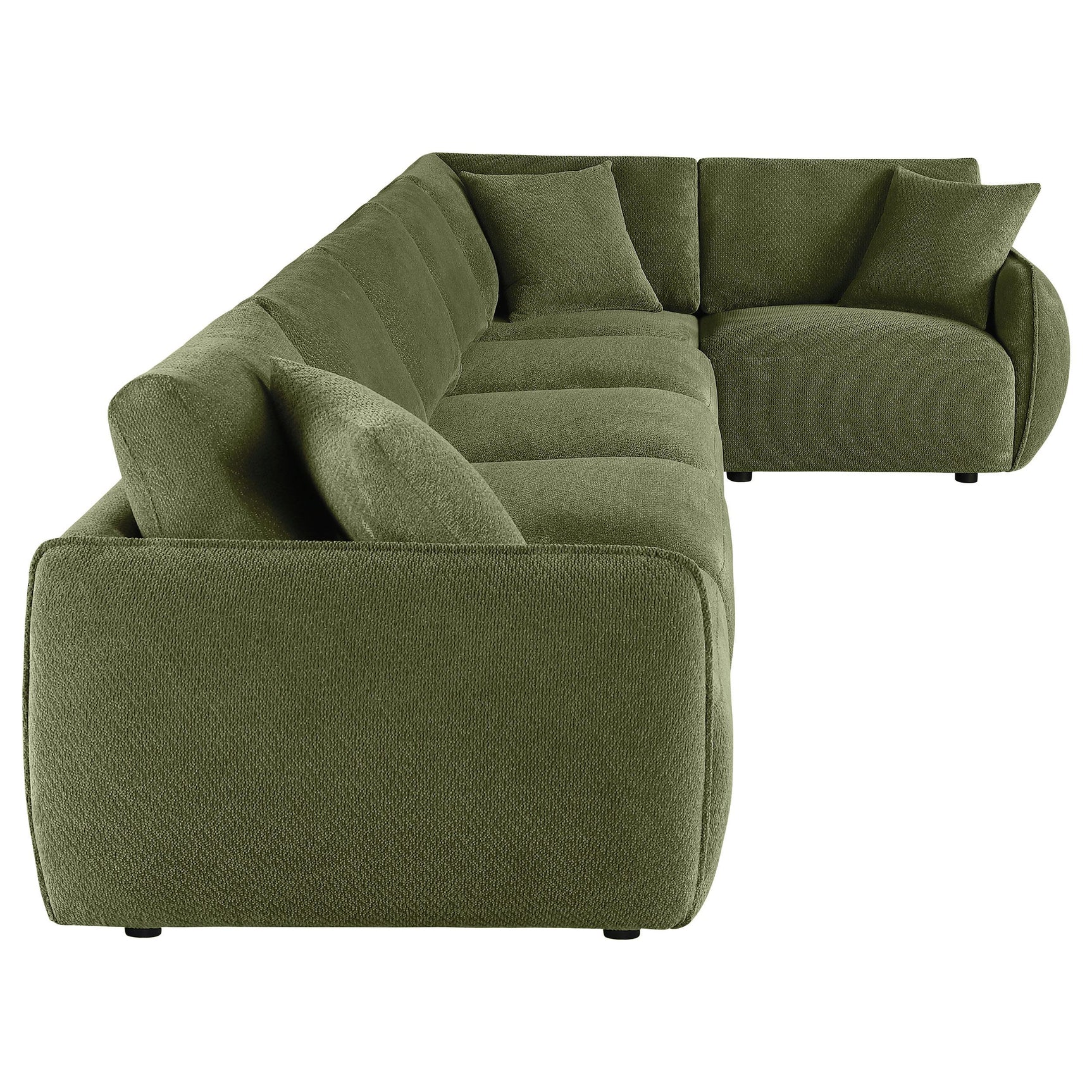Living room display with Elysia 6-piece modular sectional sofa