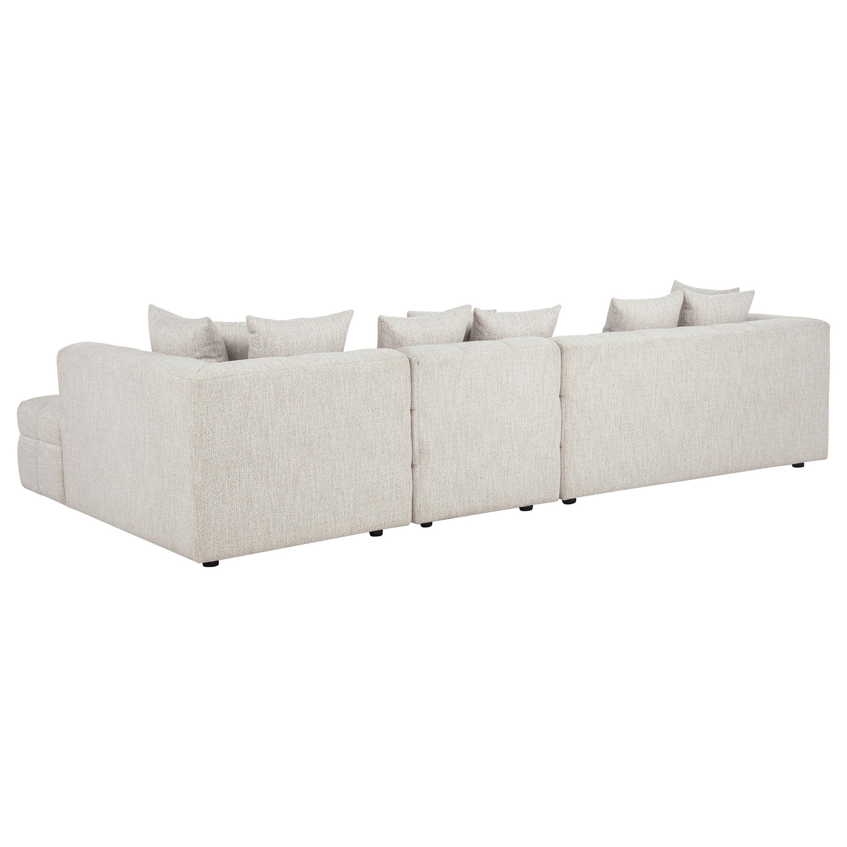 Close-up detail of Amara sectional sofa fabric and design