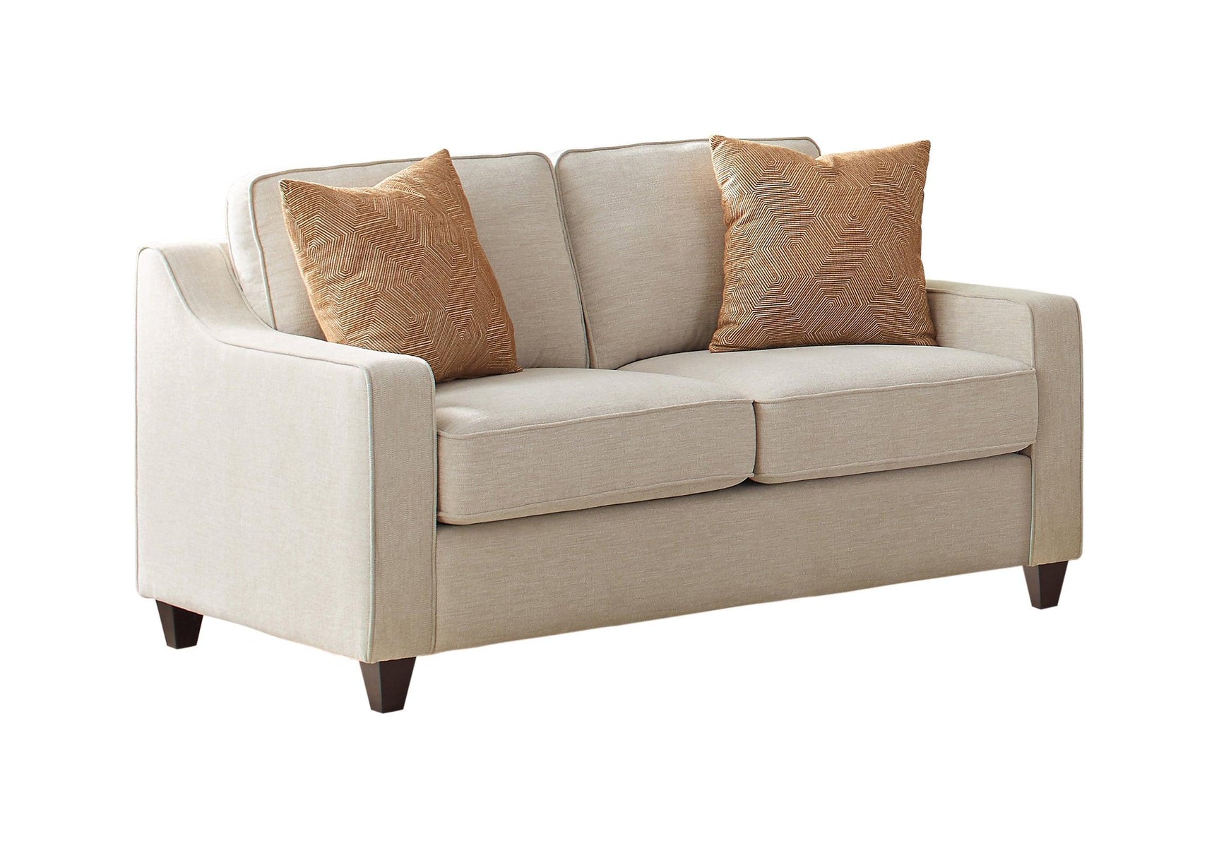 Detail of cushion and upholstery on Christine Beige Living Room Set