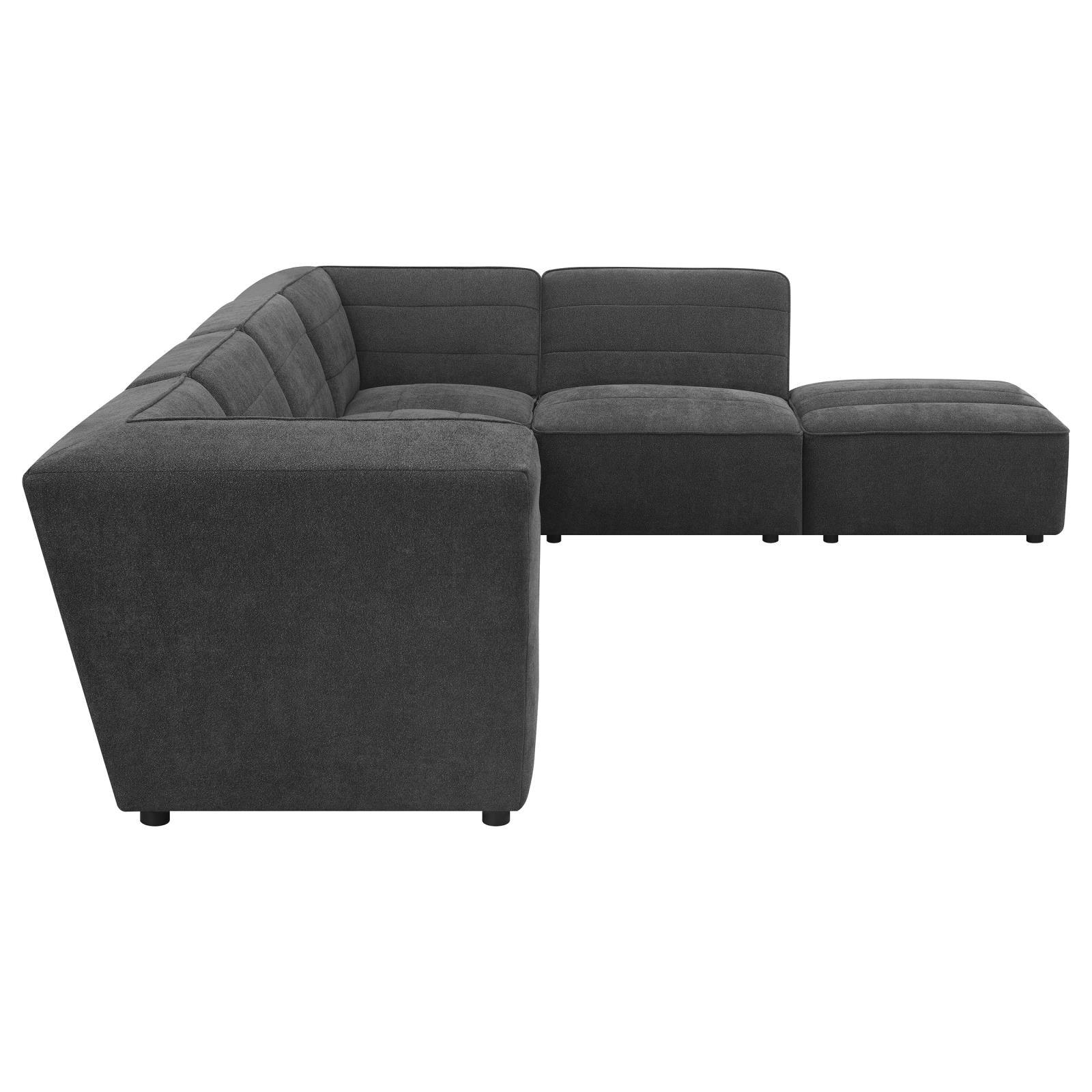 Sunny 6-piece Upholstered Modular Sectional Sofa Charcoal room setting view