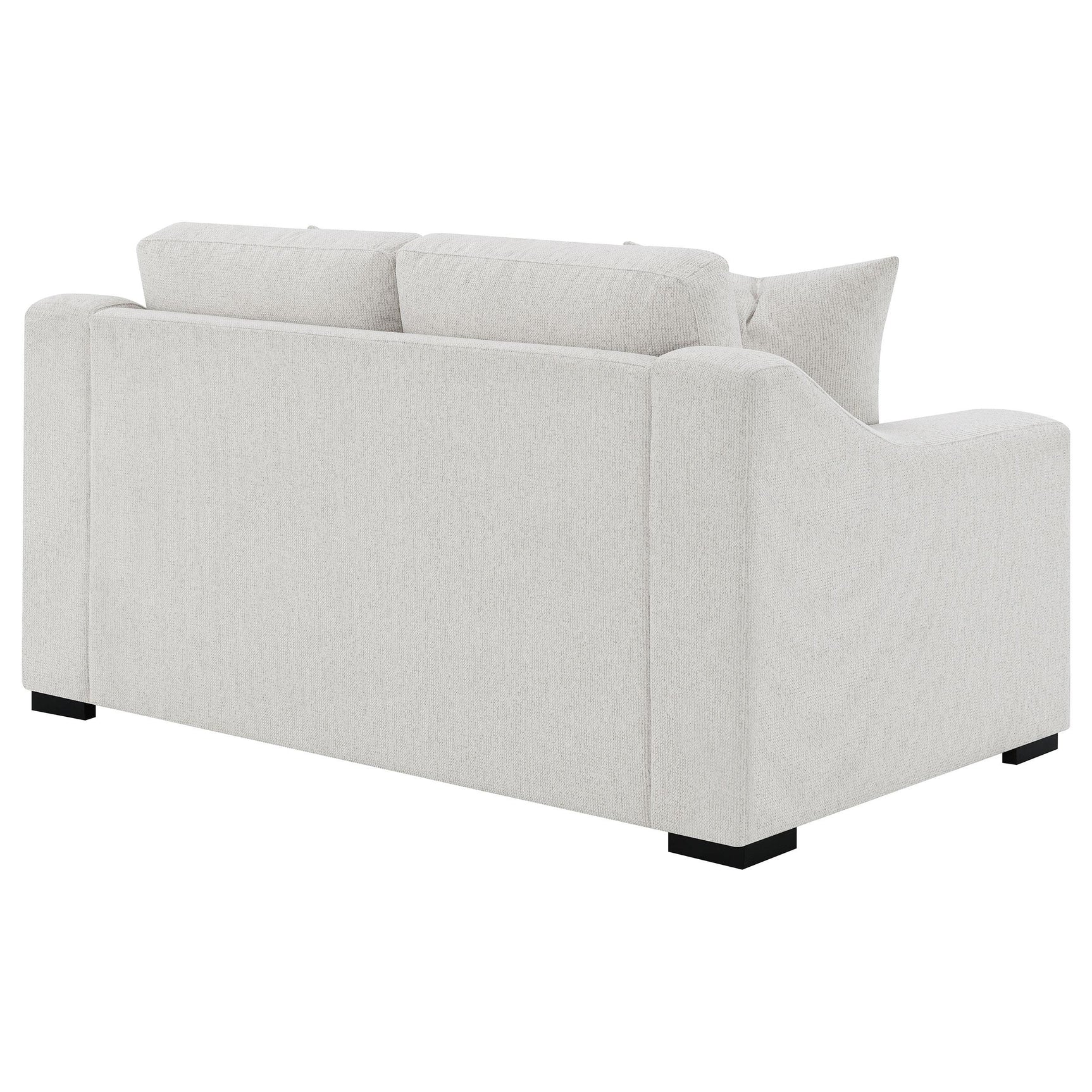 Side angle of Ashlyn 2-piece upholstered track arm sofa set in sand