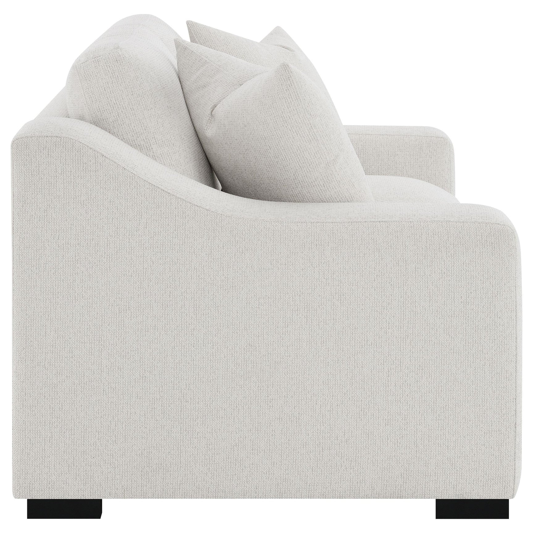 Ashlyn loveseat wooden legs detail
