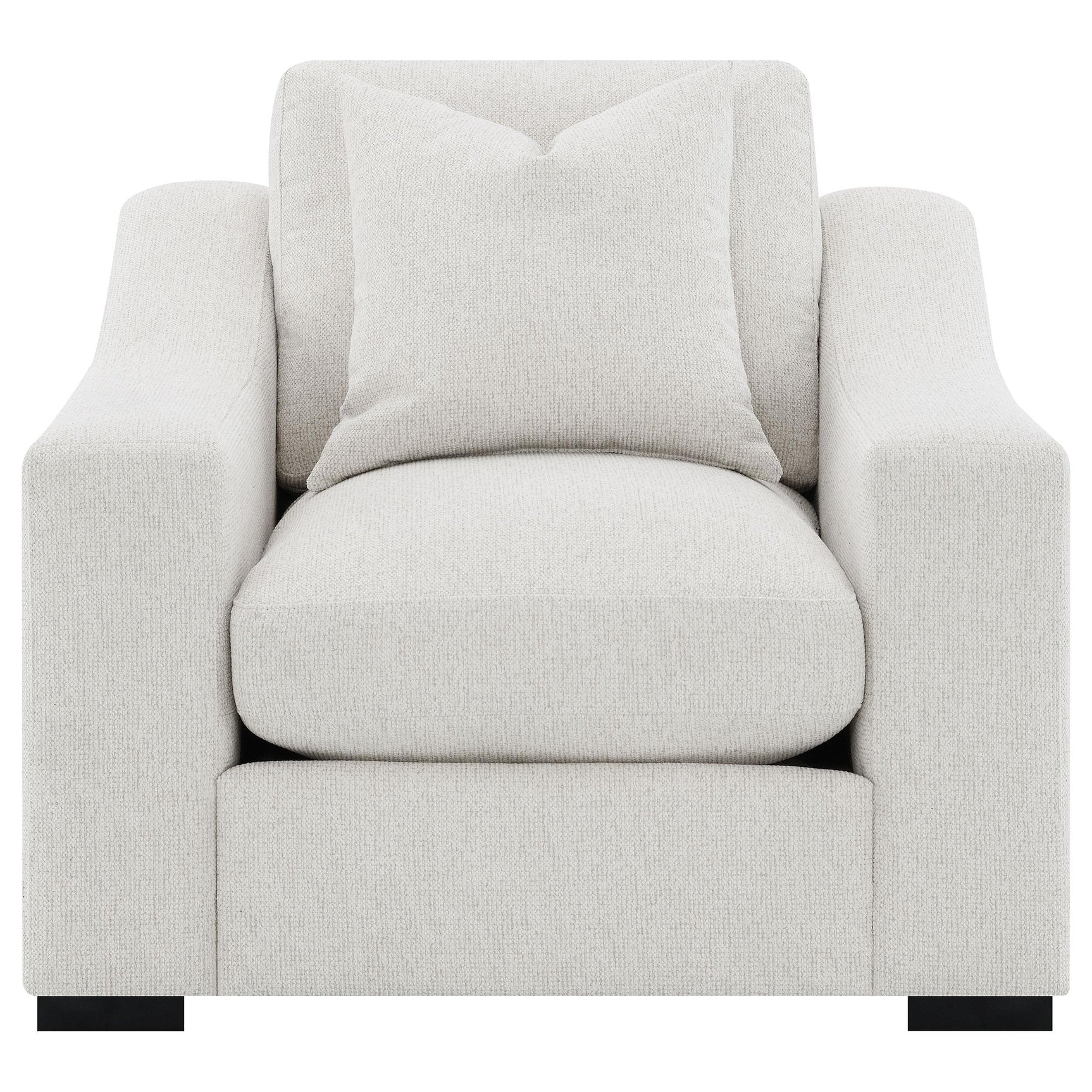 Ashlyn Accent Chair side view showing track arm and cushion
