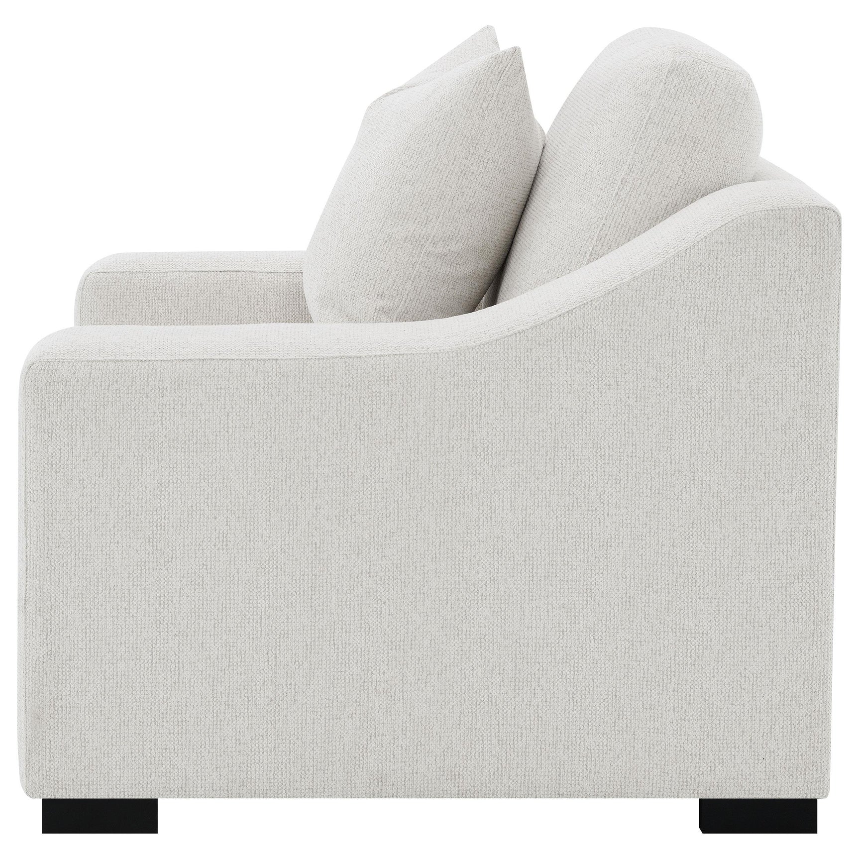 Wood legs and plastic glides of Ashlyn accent chair