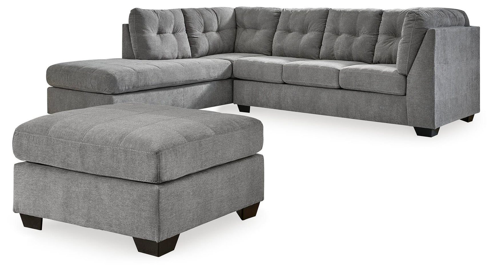 Marleton Gray 2-Piece Sleeper Sectional with Ottoman - image 2