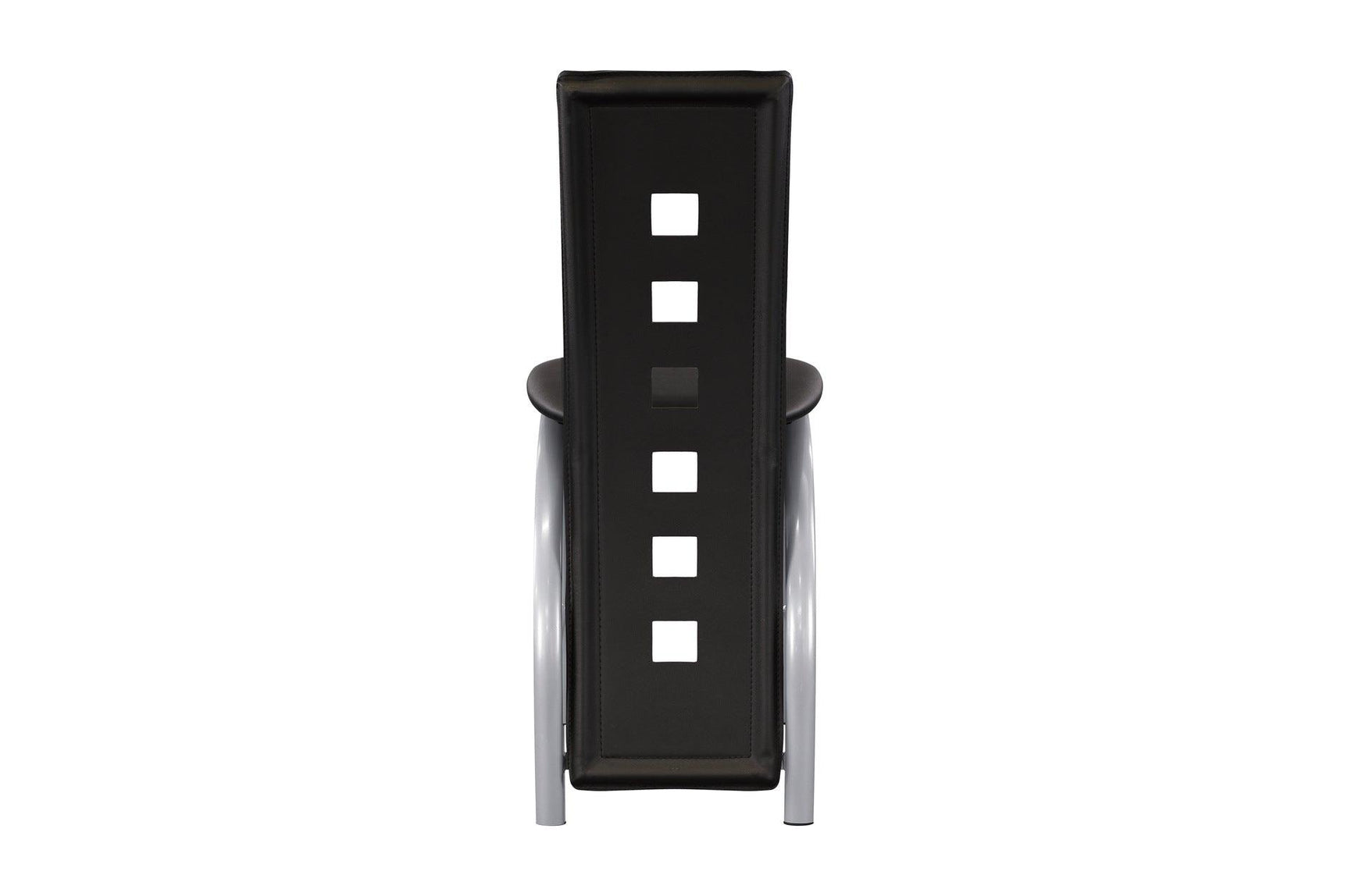 Back view of Sona black faux leather upholstered chair