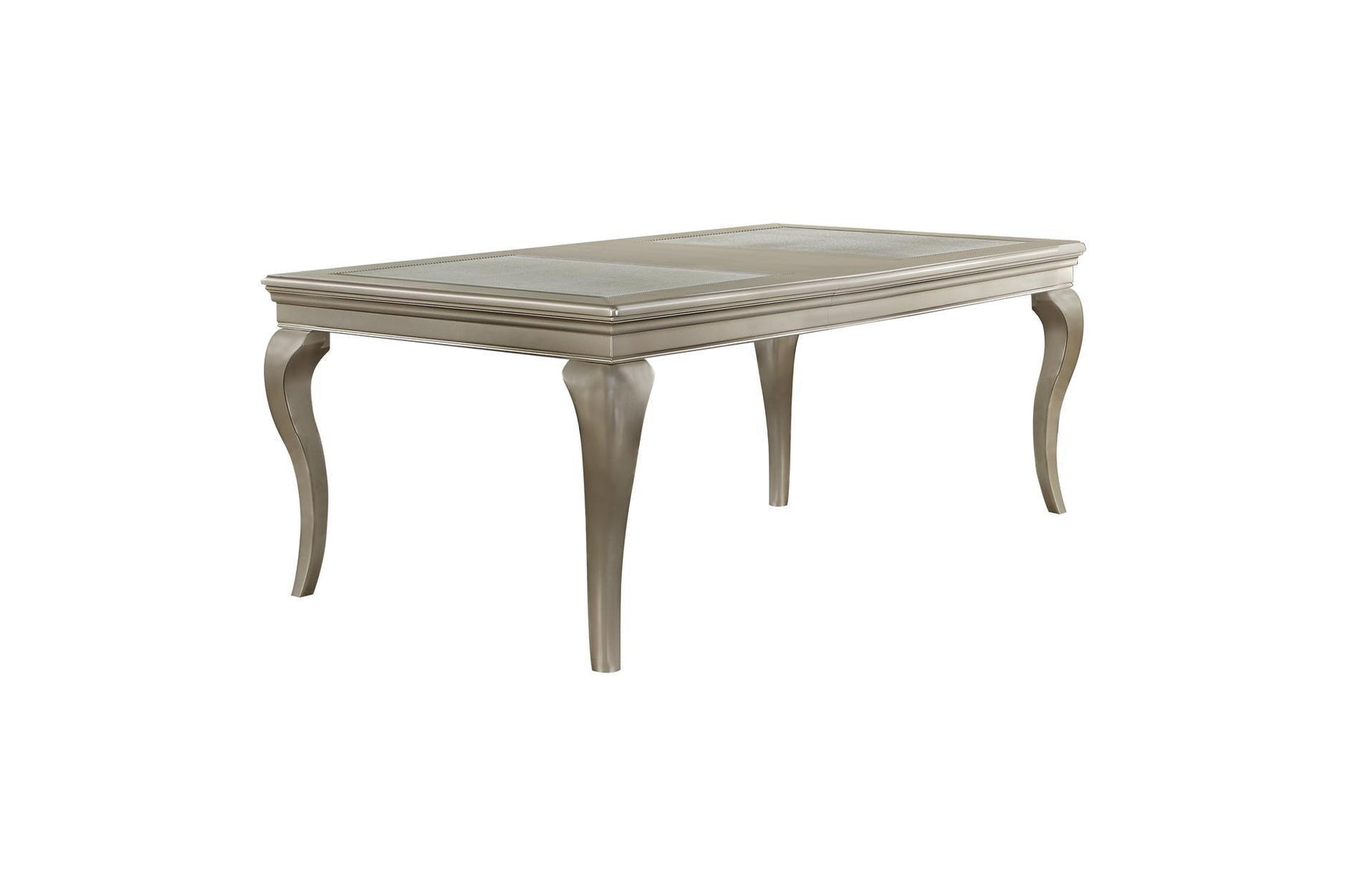 Top view of rectangular dining table surface