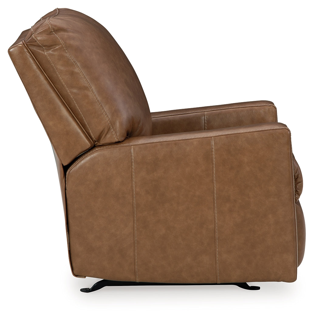 Side view showing recliner mechanism