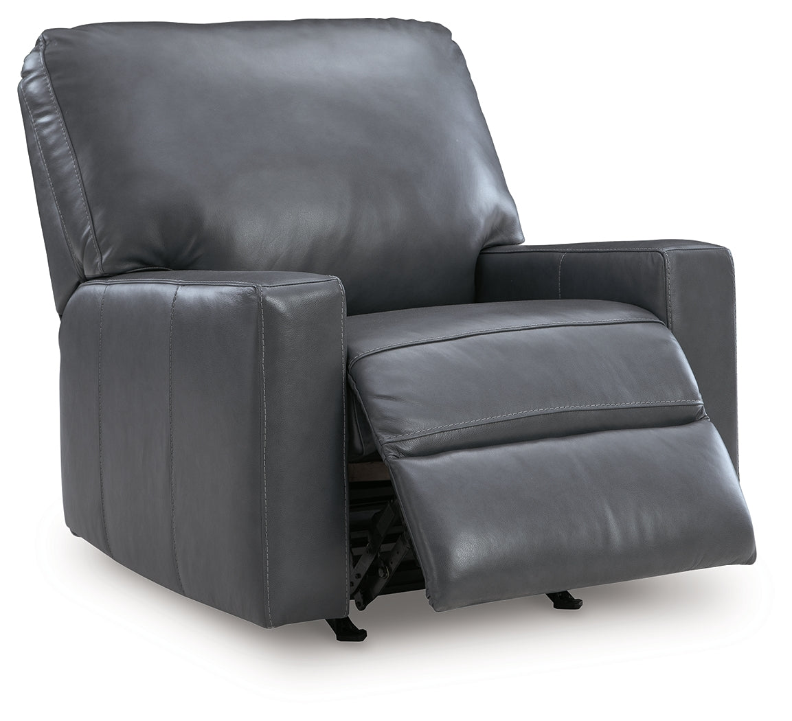 Reclining position of Bolsena Admiral Leather Recliner chair
