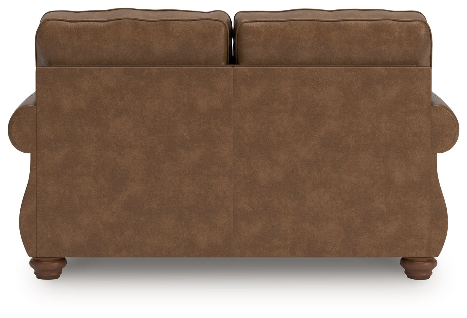 Chasemore Loveseat side view showing profile of turned legs and cushions