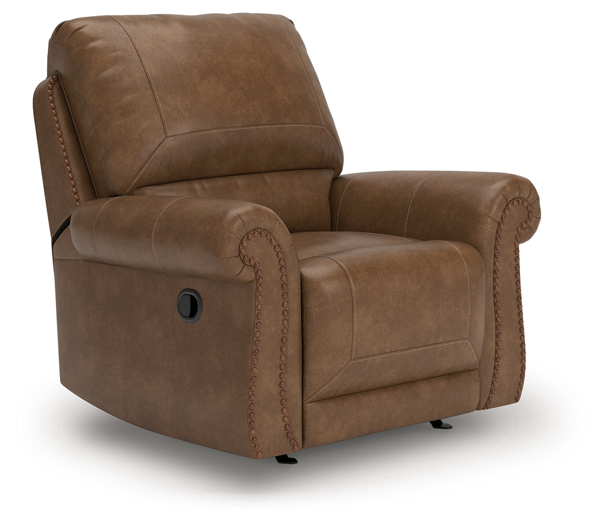 Side view of Chasemore Earth Faux Leather Swivel Glider Recliner