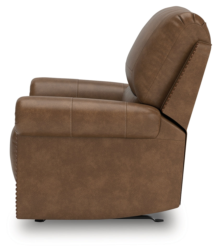 Alternate side view of Chasemore Earth Faux Leather Swivel Glider Recliner