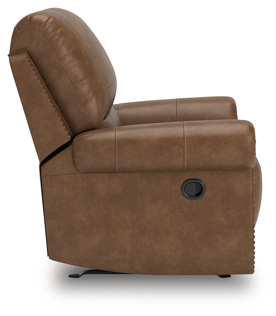 Side view of recliner showing swivel glider features