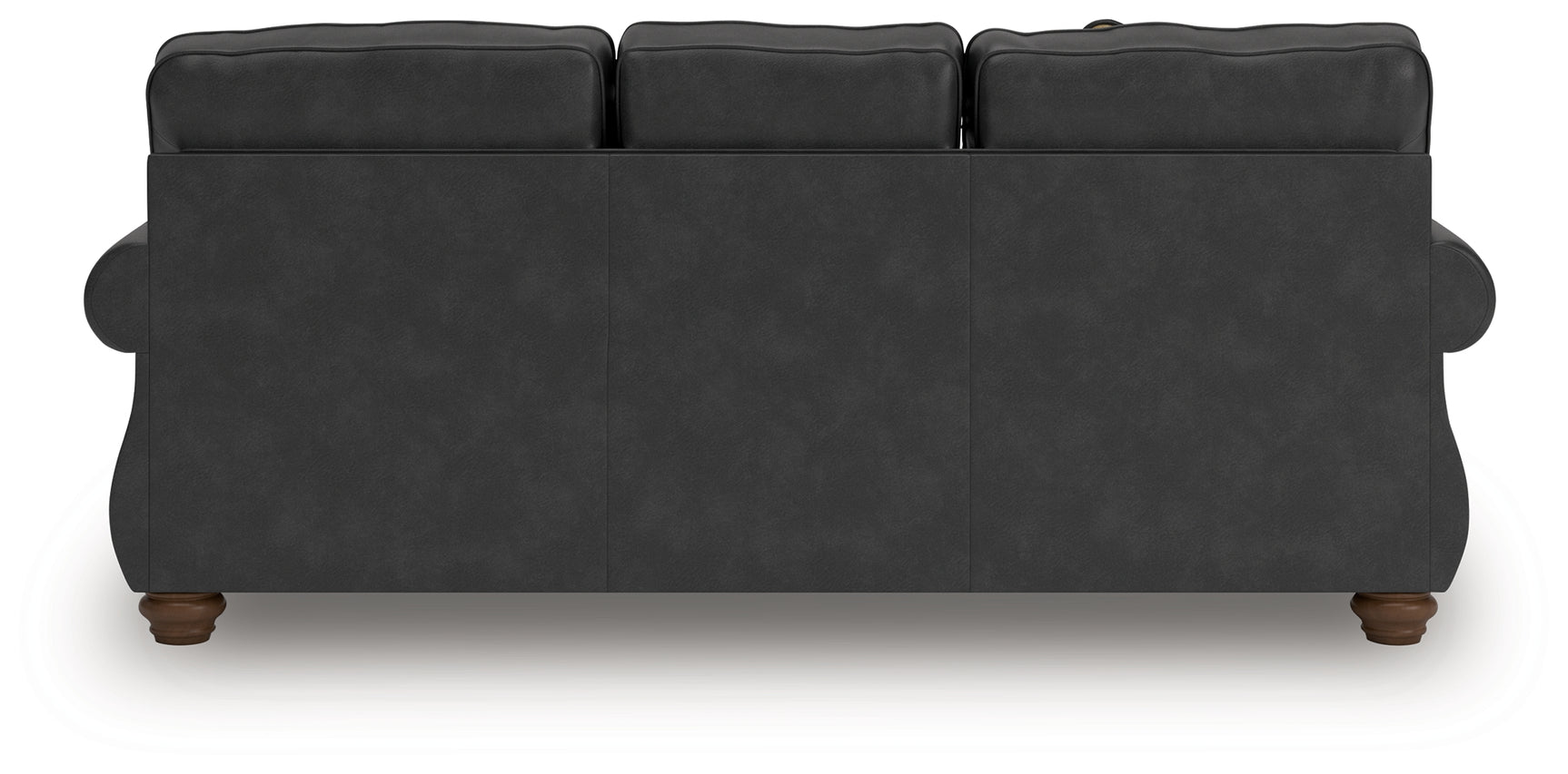 Back view of Chasemore Granite Faux Leather Sofa