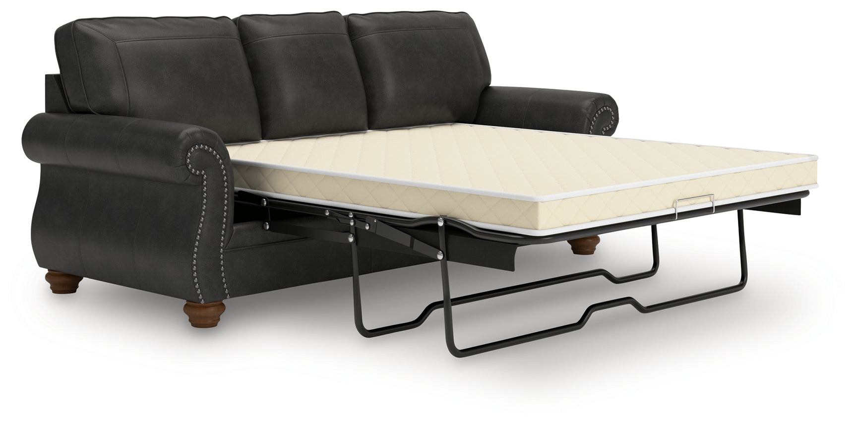 Chasemore Granite queen sofa sleeper with pull-out mattress open