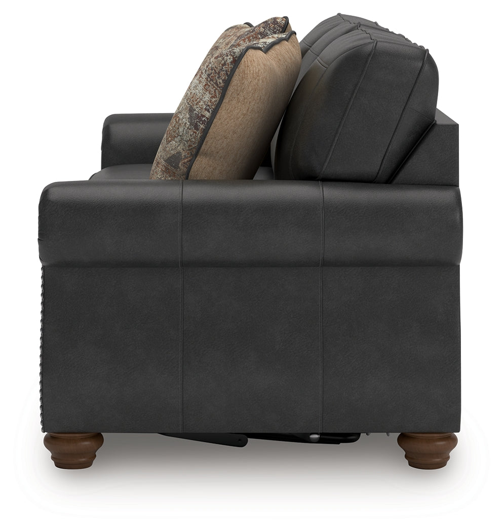 Chasemore Granite faux leather queen sofa sleeper side alternate view
