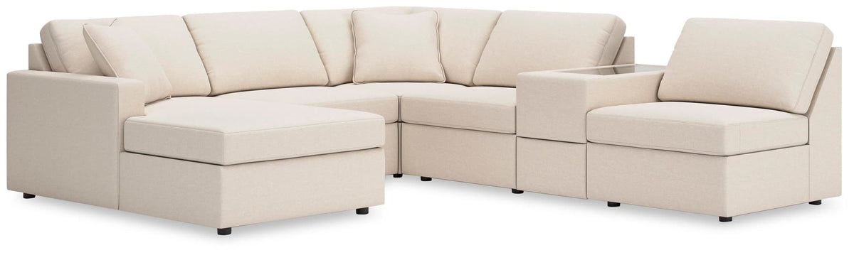 Modmax Oyster Next-Gen Nuvella™ 6-Piece Sectional with Chaise — product view