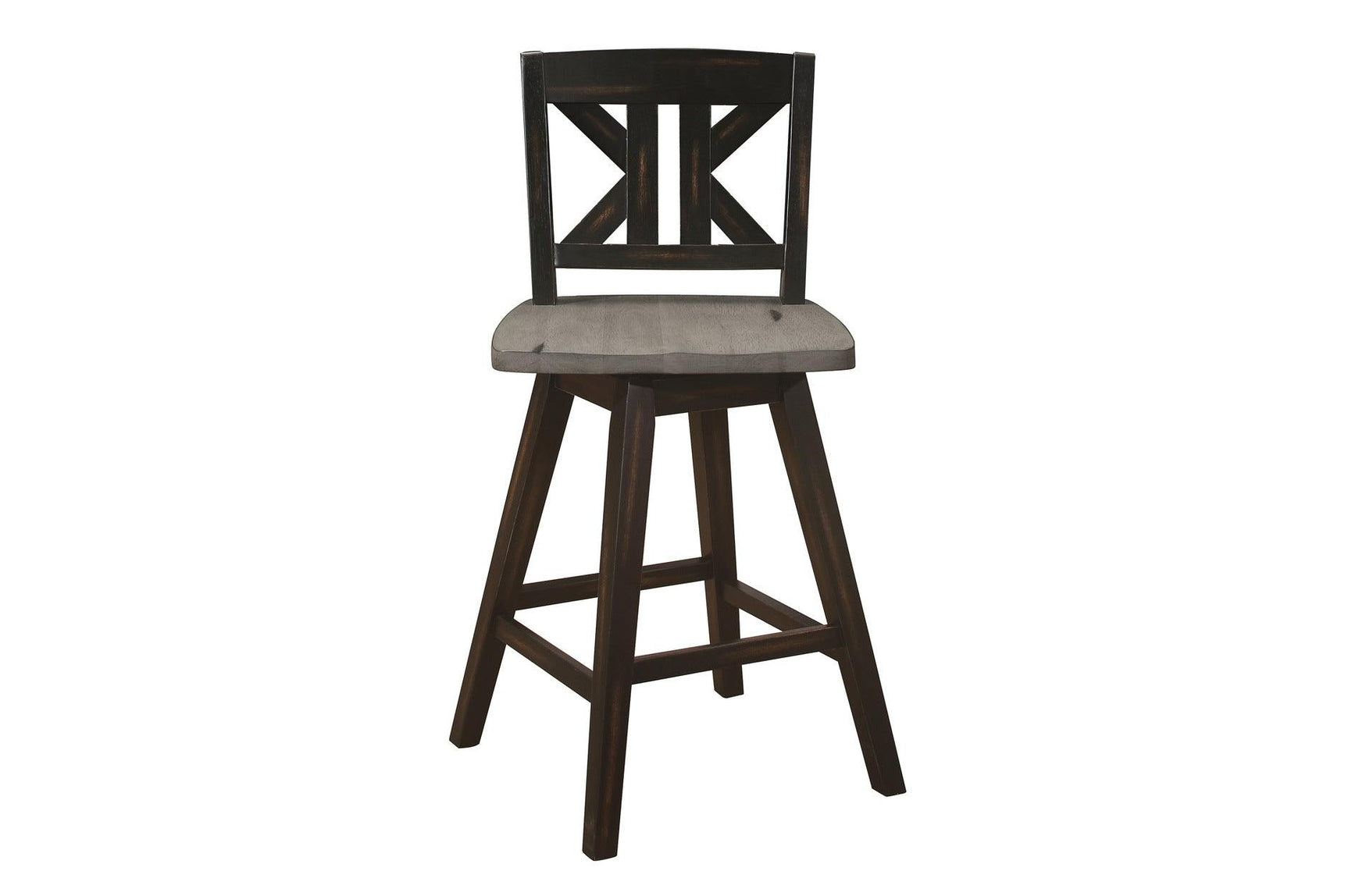 Angle showing swivel functionality of dining chair