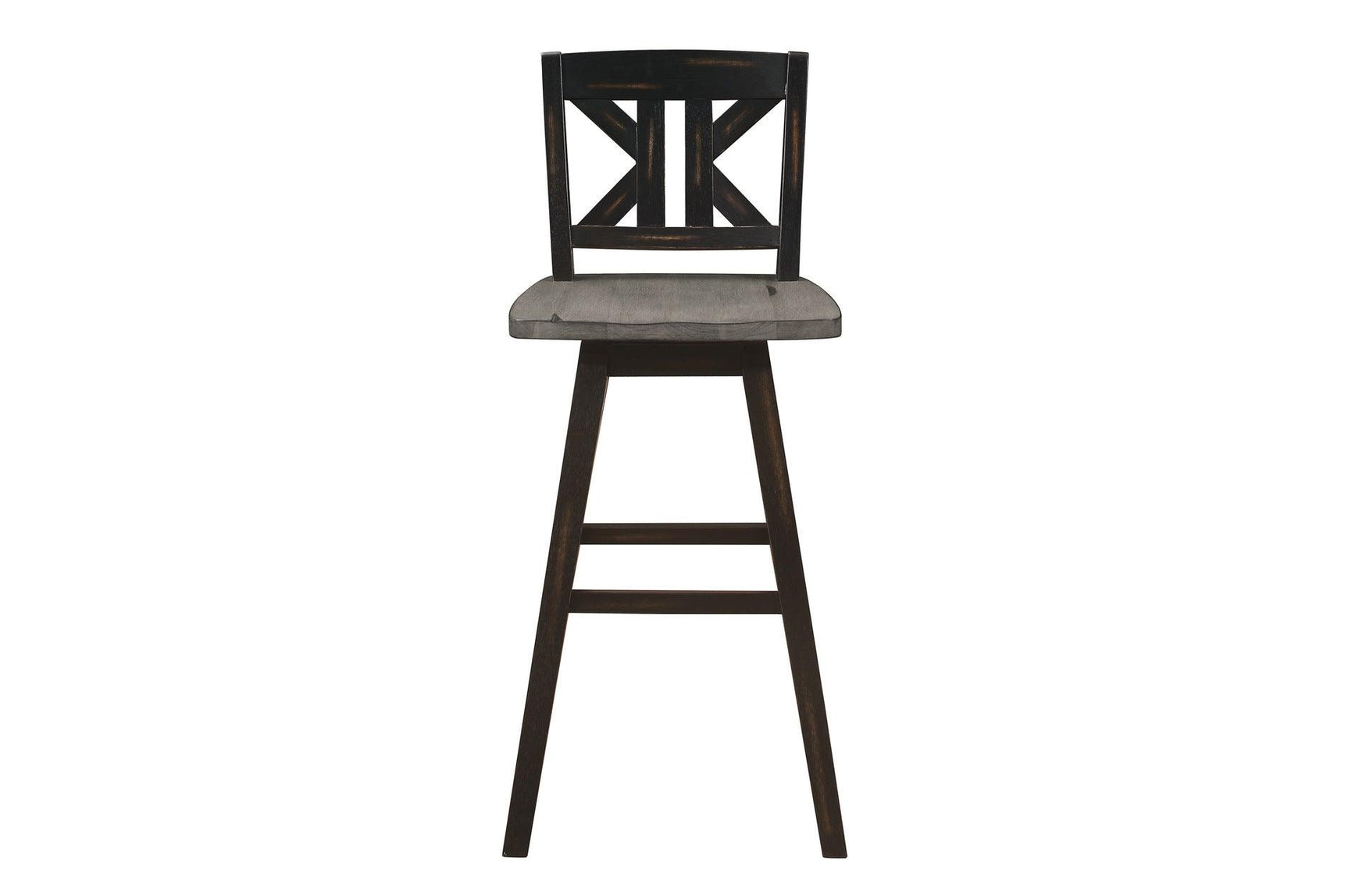 Side profile of individual gray swivel chair