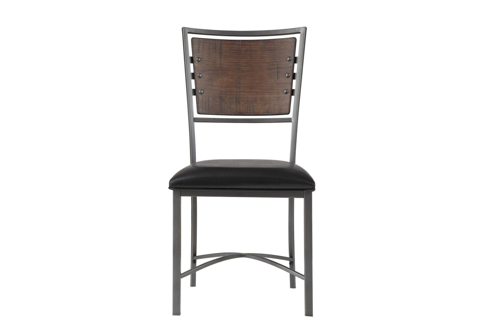 Room-side angle of dining table with chairs