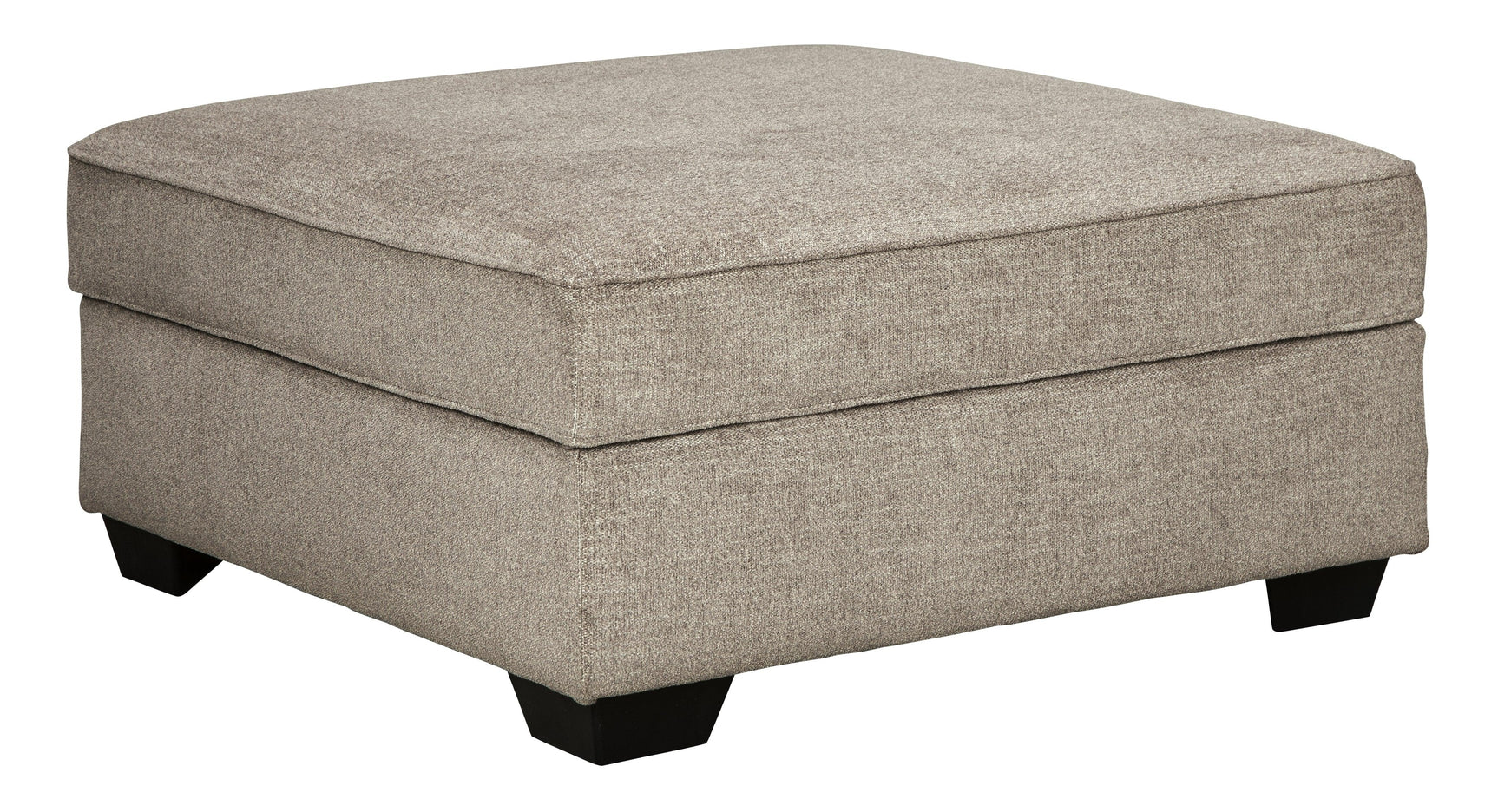 Bovarian Stone Chenille Ottoman showing storage compartment open