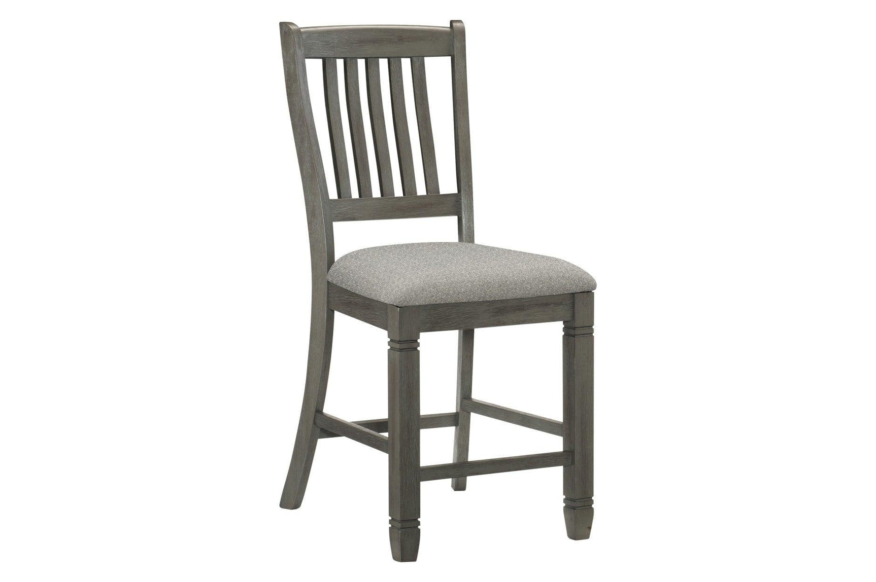 Granby Gray Fabric Upholstered Rectangular Counter Height Dining Set from a different angle