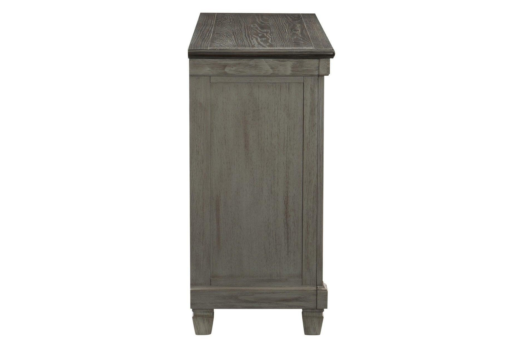 Granby Gray Fabric Upholstered Rectangular Counter Height Dining Set side fabric view