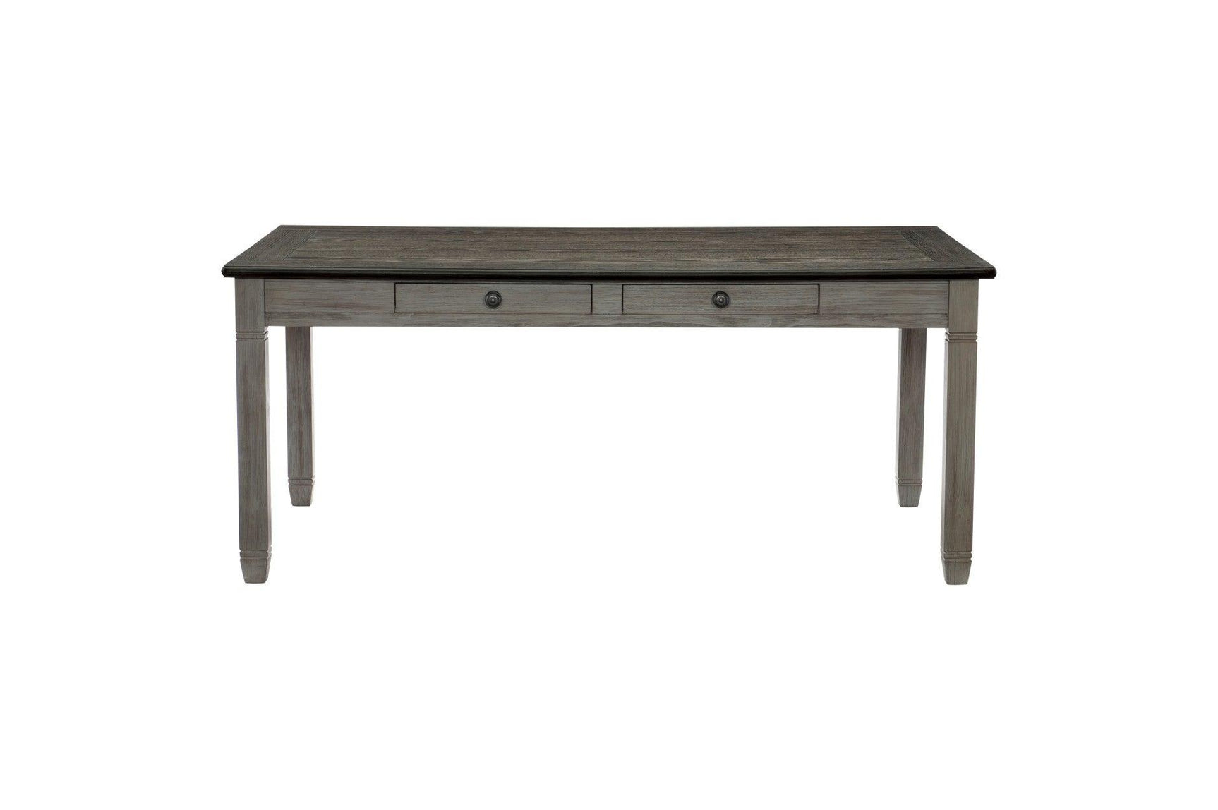 Granby Gray Fabric Rectangular Dining Room Set room view