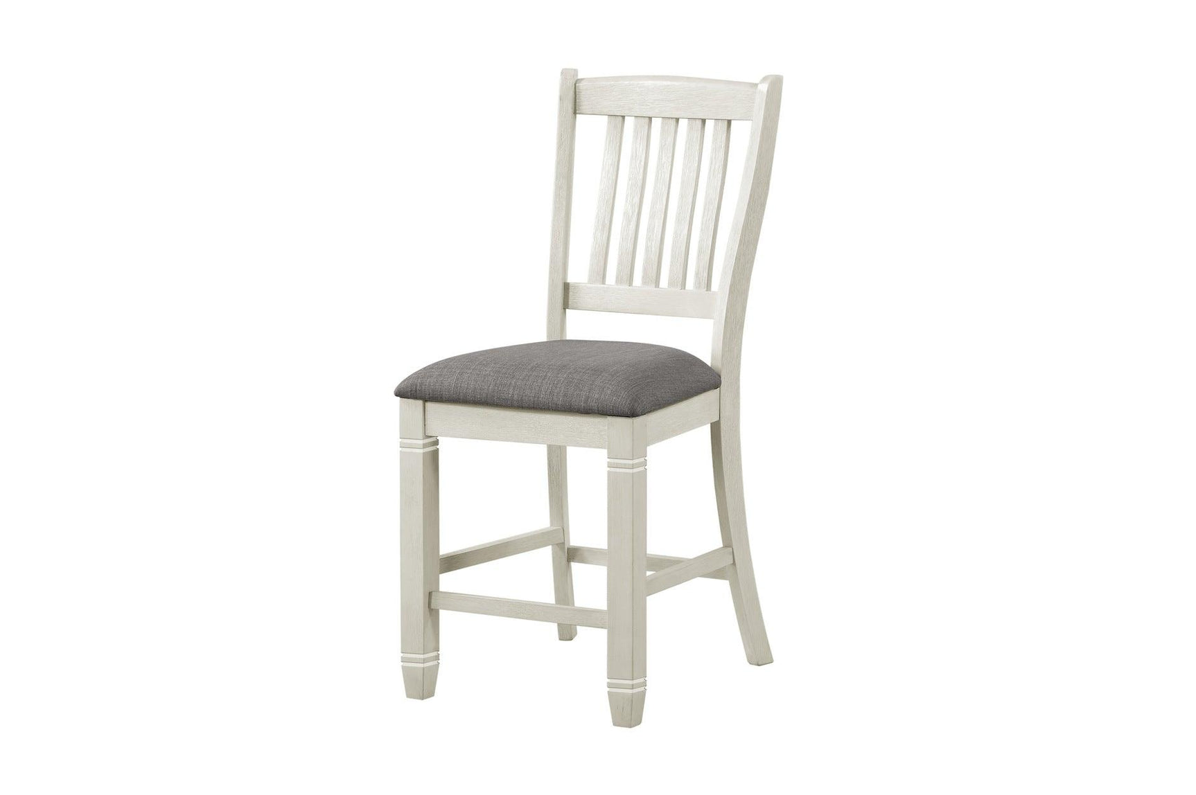 Storage detail of antique white dining table