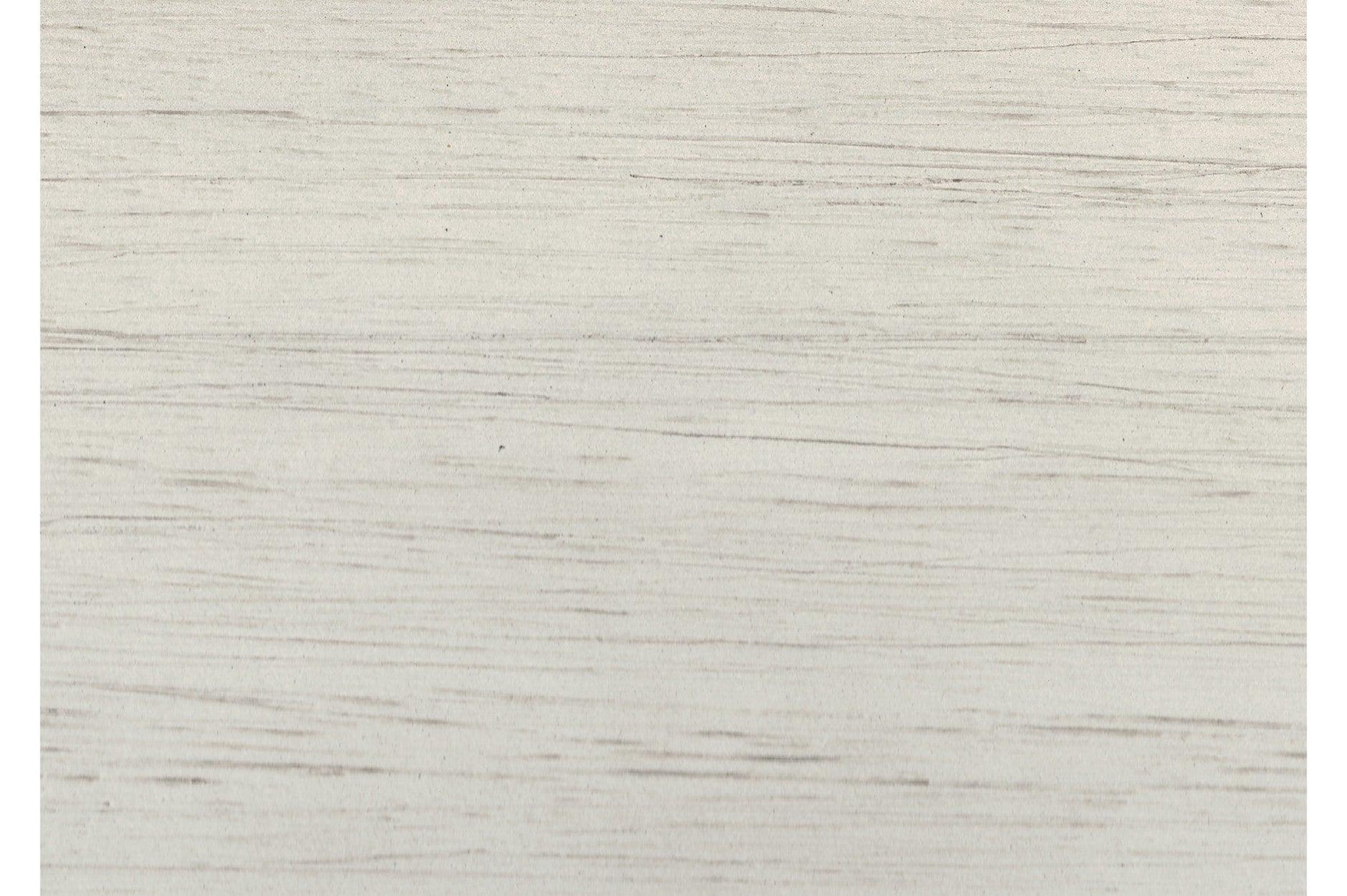 Close-up front view of Granby antique white rectangular table