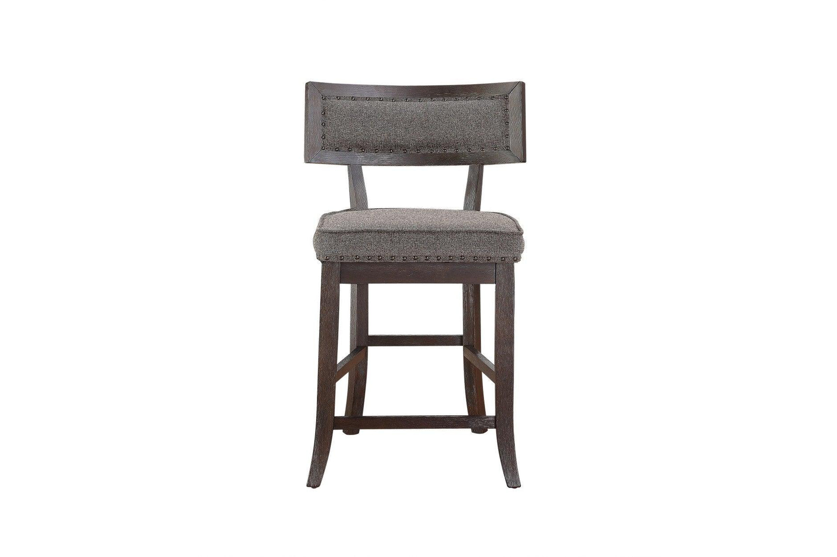 Side profile of fabric upholstered side chair with storage