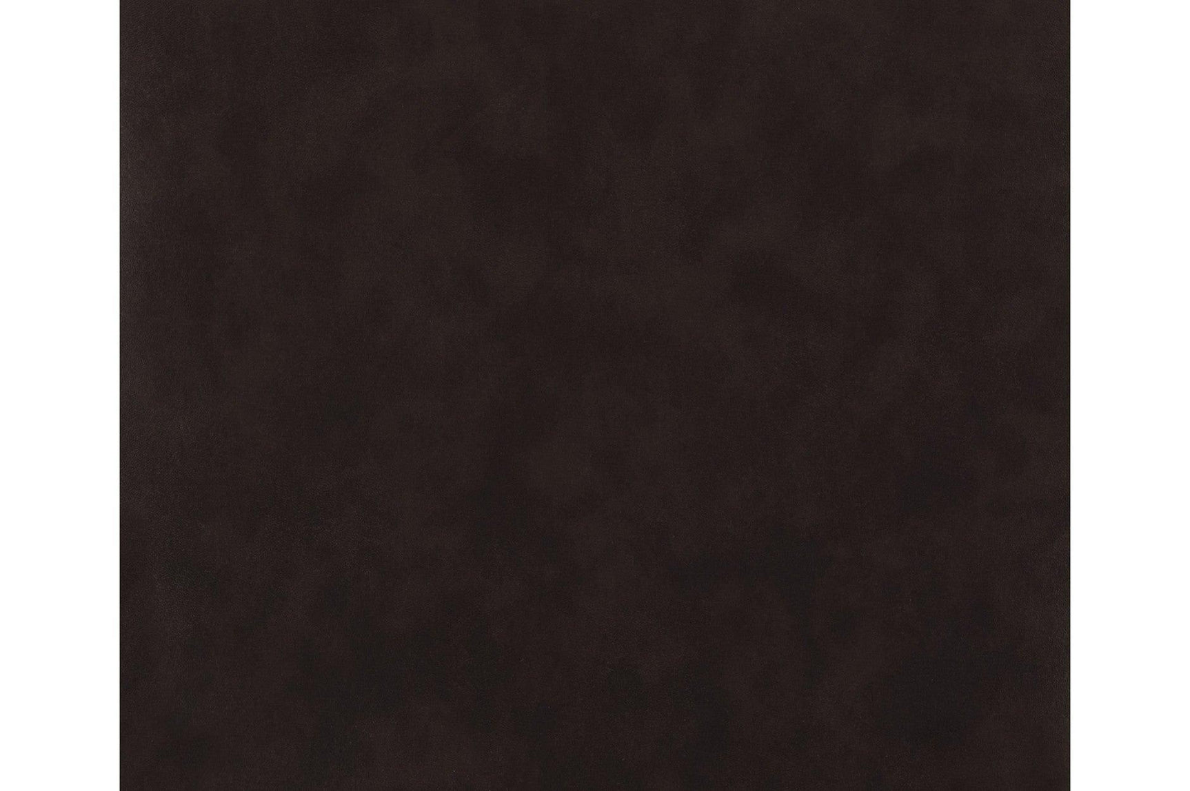 Detail of faux leather upholstery on Oxton Espresso dining chair