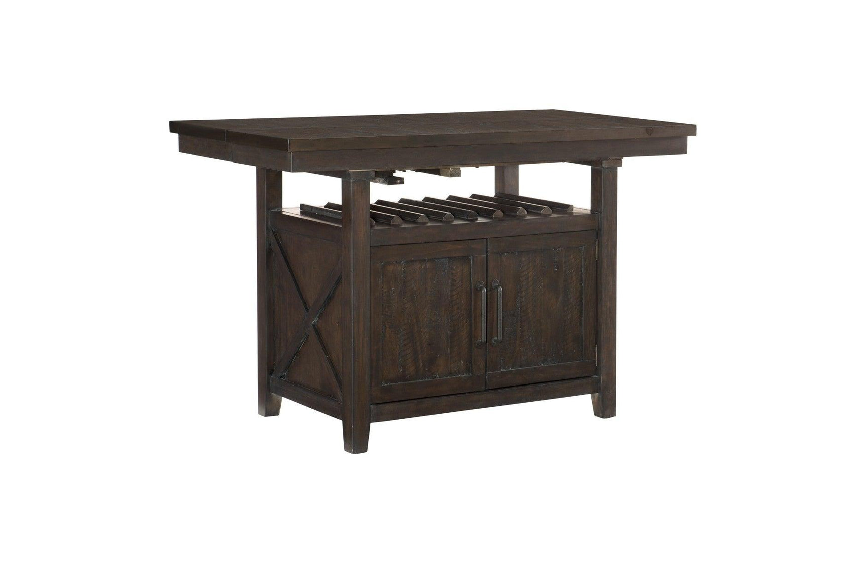 Alternate view of Oxton counter height dining table with fabric upholstered chairs