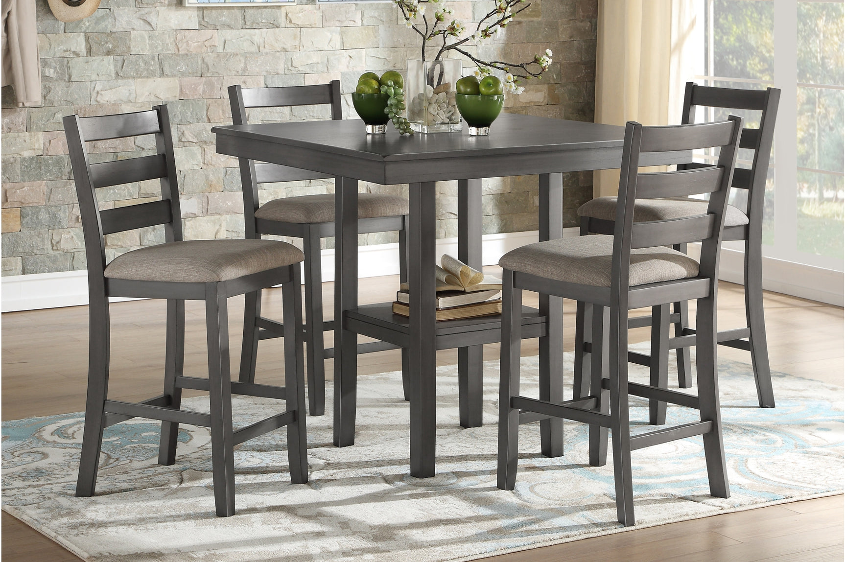 Sharon Gray Counter Height Dining Set main view