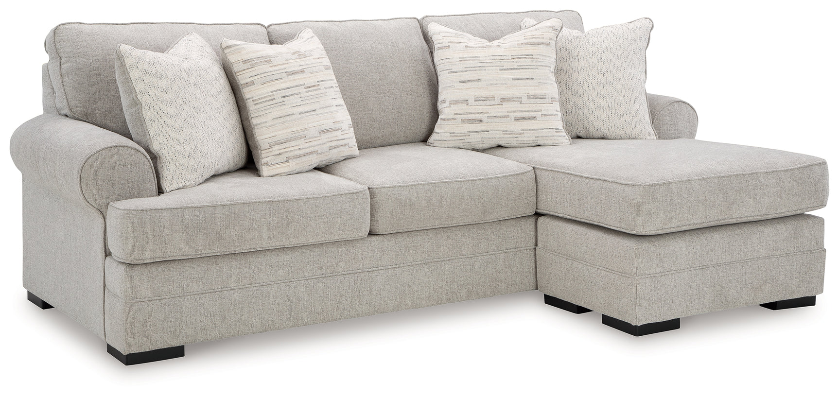Eastonbridge Shadow sofa chaise, chair, and ottoman set in Shadow fabric