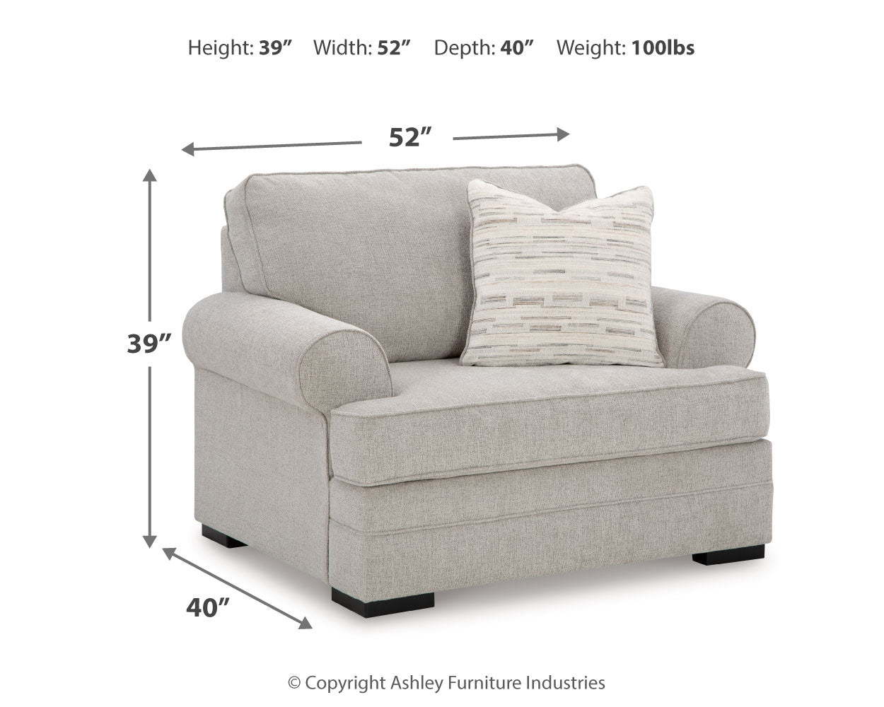 Eastonbridge Shadow sofa chaise, chair, and ottoman set in Shadow fabric