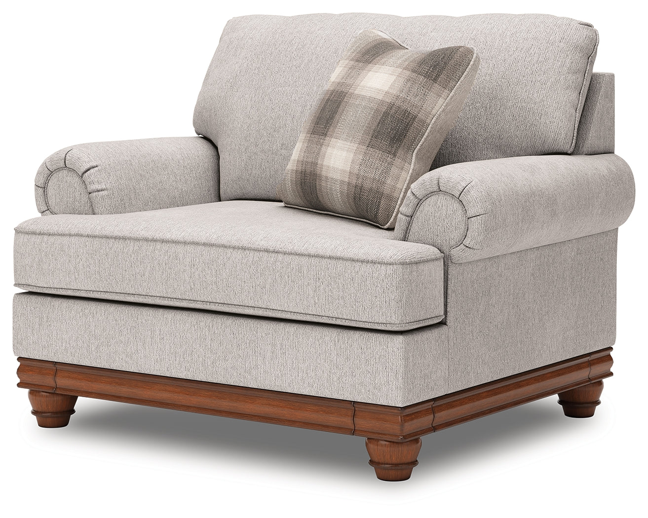 Ottoman full profile in sandstone upholstery
