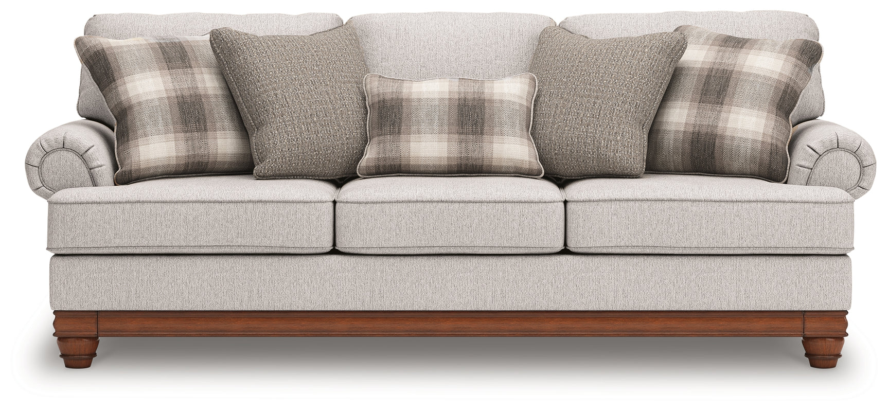 Clearbrooke sandstone chenille sofa head-on view
