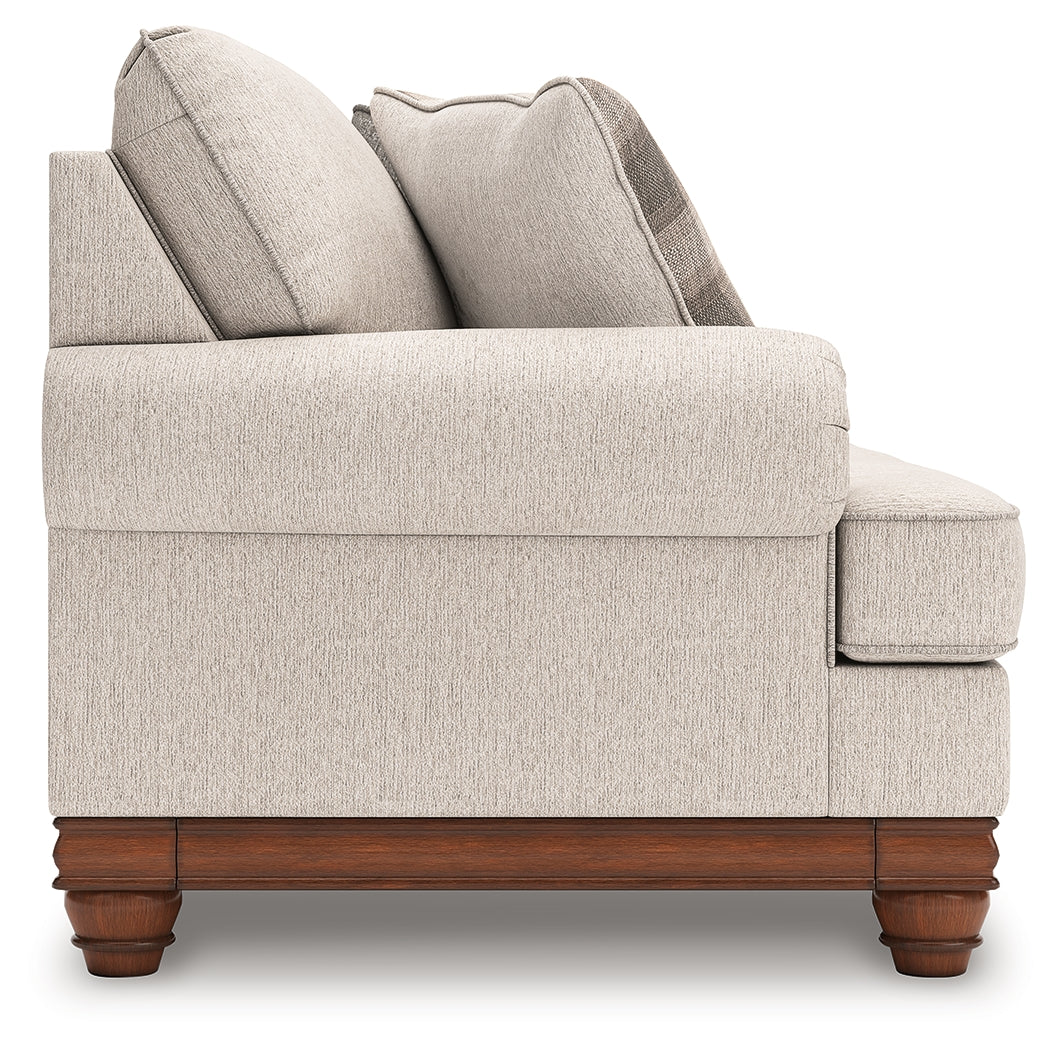 side view of Clearbrooke Sandstone Sofa and Loveseat furniture